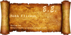 Bekk Elizeus névjegykártya